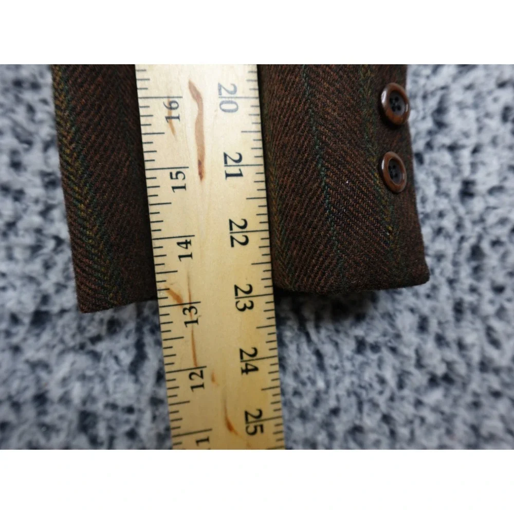 Hart‎ Schaffner Marx Vintage Wool Brown Herringbone Striped Blazer Mens 40R